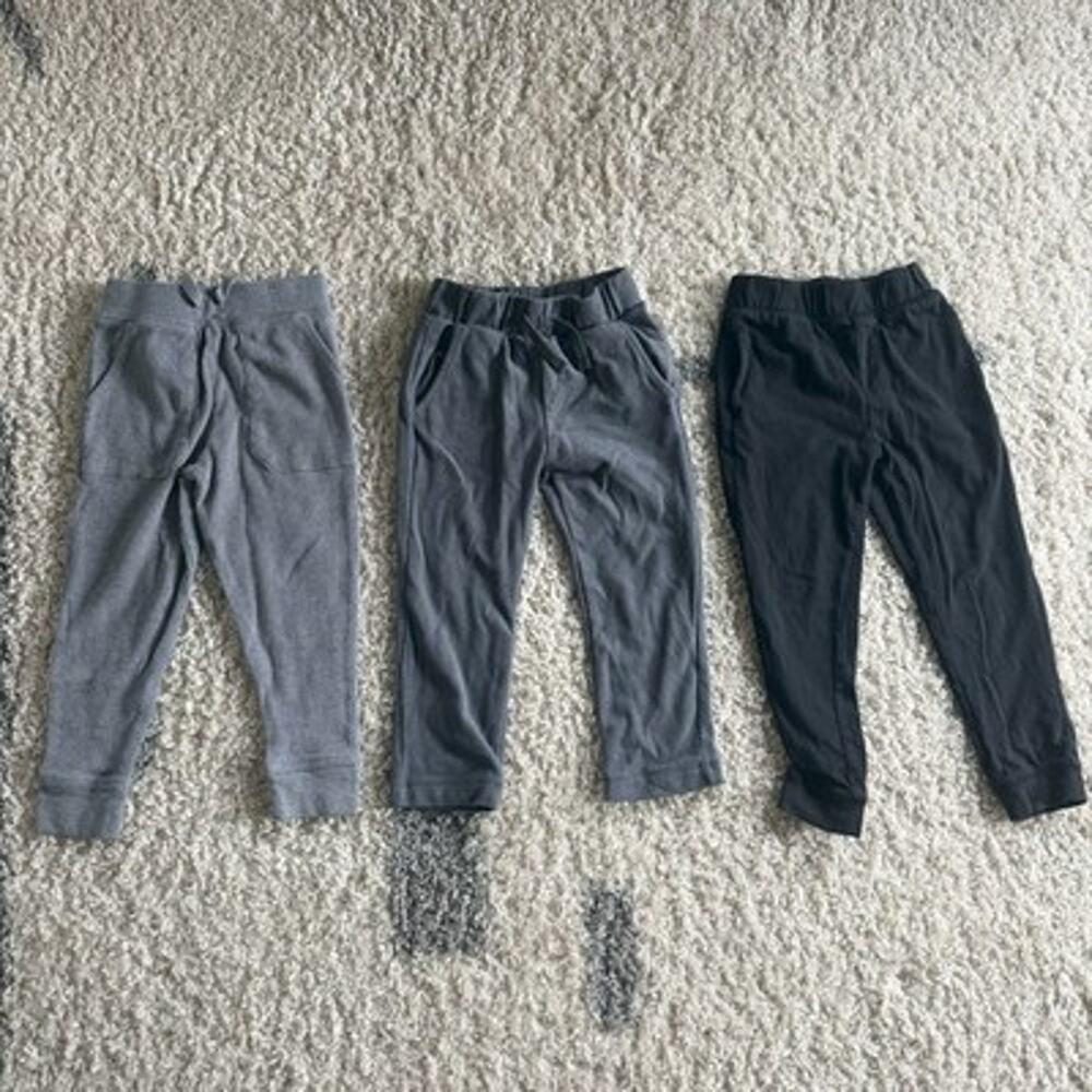 lot 3 toddler sweatpants size 4T Gray Waffle Knit Stretch Pants Casual Boys
